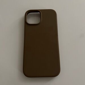 Brown IPhone 15 case silicone- like new